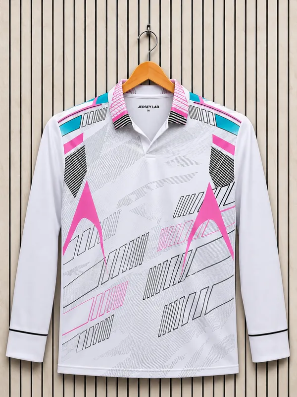 White_Aerodry_Long_Sleeve_Sports_Jersey_For_Unisex