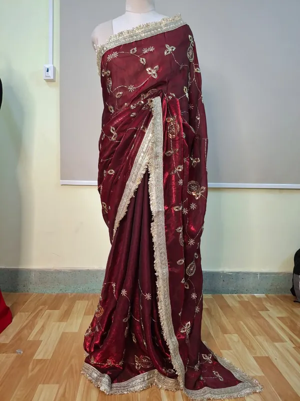 Maroon_Embroidered_Saree_for_Women