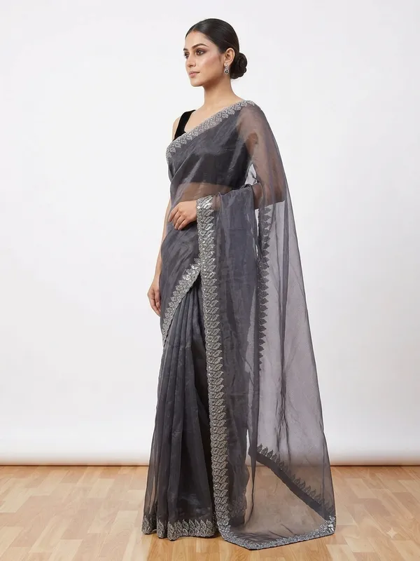 Black_Organza_Embroidered_Saree_for_Women
