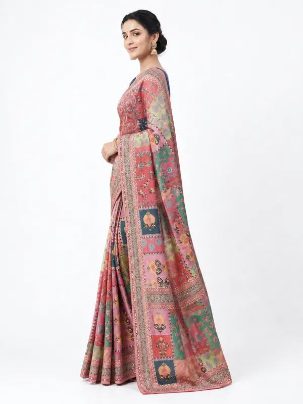 Pink_Multicolour_Printed_Saree_for_Women