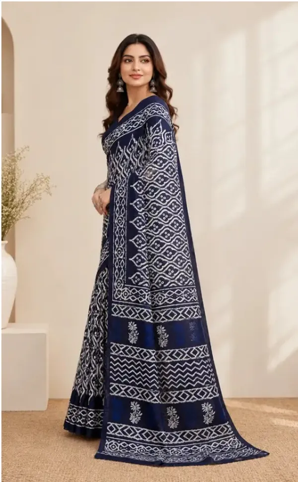 Blue_Block_Print_Saree