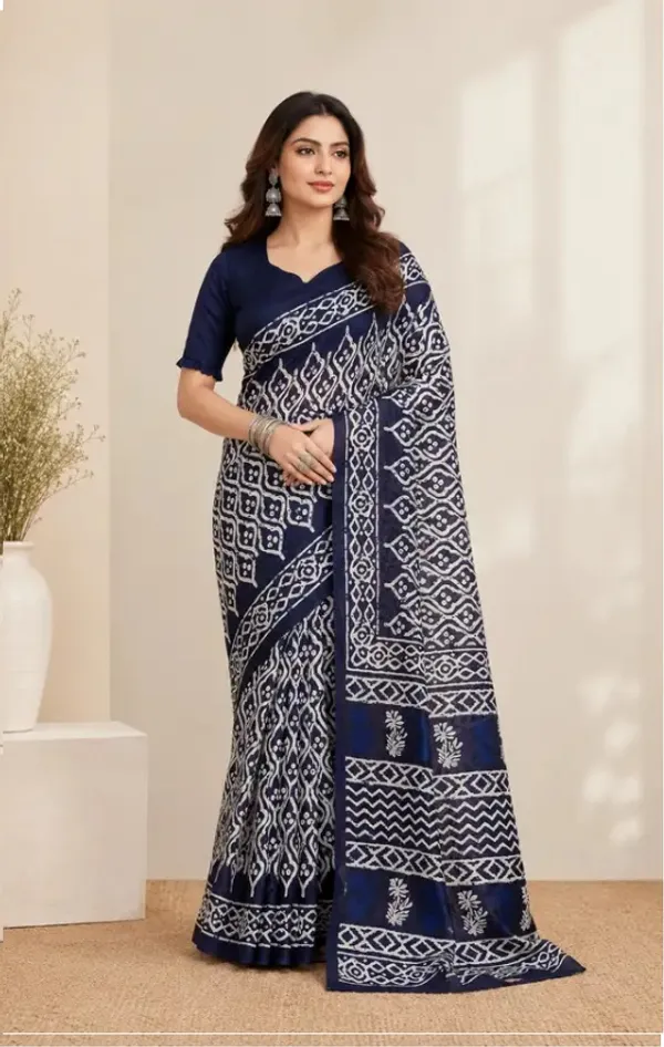 Blue_Block_Print_Saree