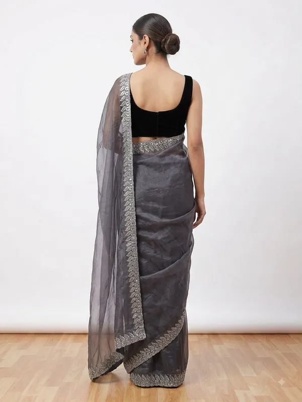 Black_Organza_Embroidered_Saree_for_Women