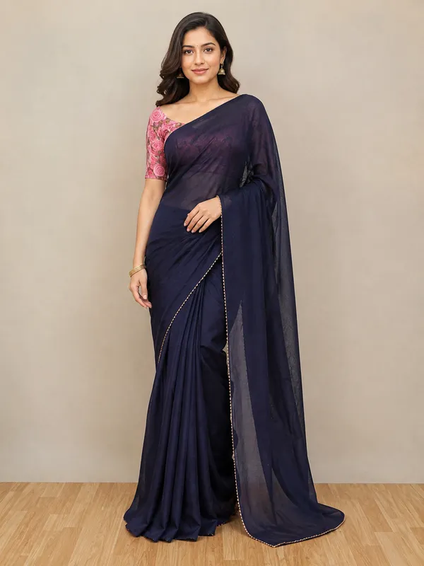 Navy_Sheer_Embellished_Saree_For_Women