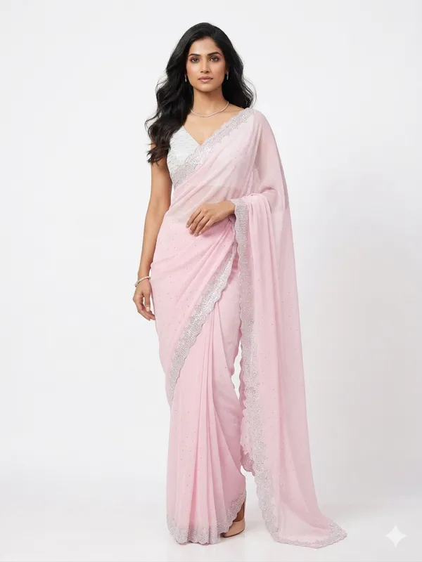 Pink_Embellished_Lace_Border_Saree_for_Women