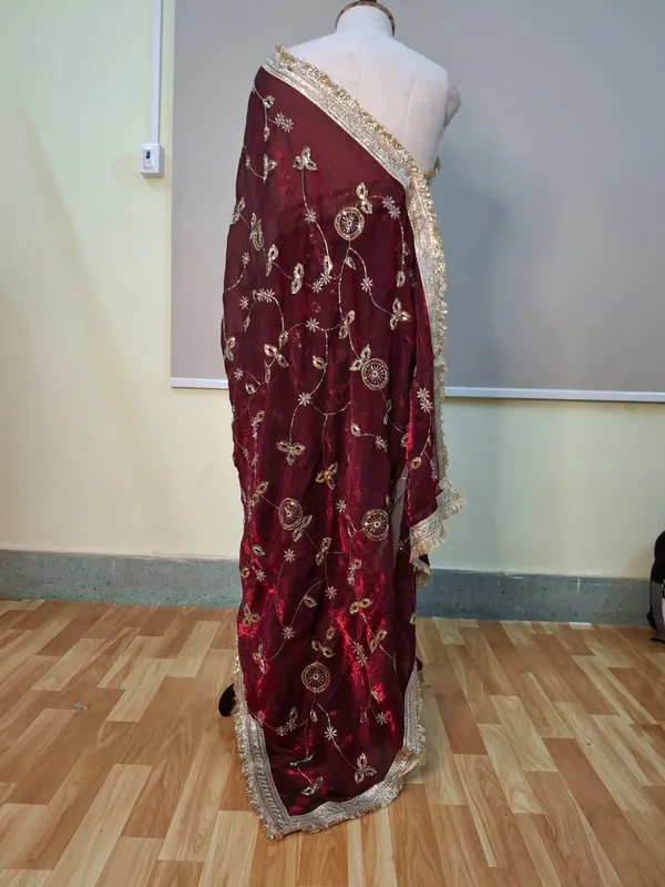 Maroon_Embroidered_Saree_for_Women
