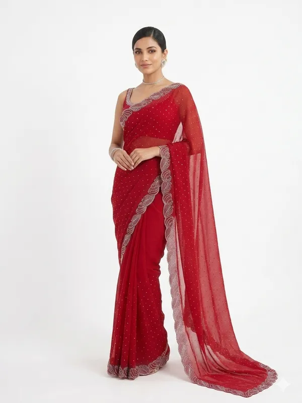 Red_Net_Embellished_Saree_for_Women