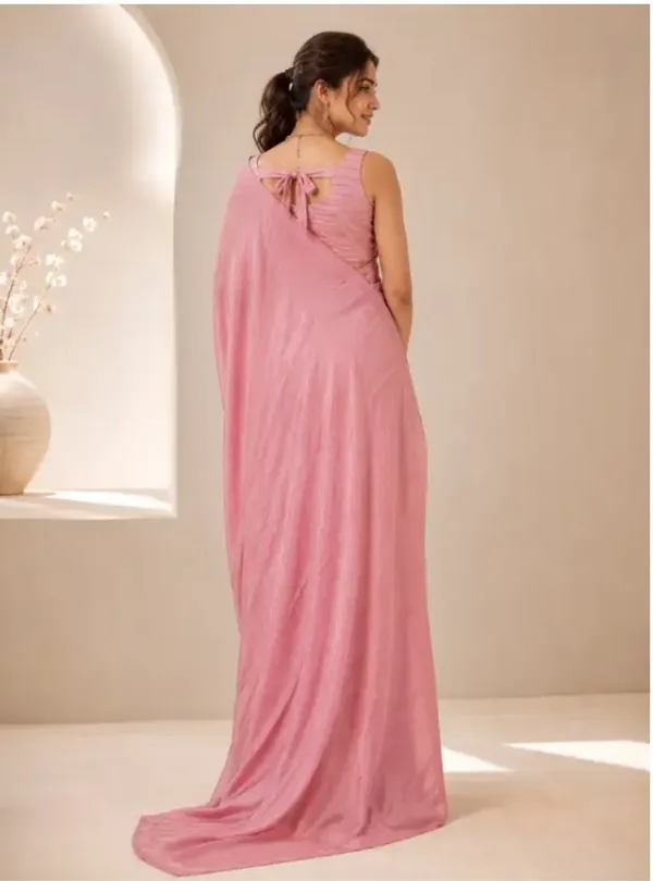 Pink_Chinnon_Saree_With_Sequin_Work_Blouse_Piece