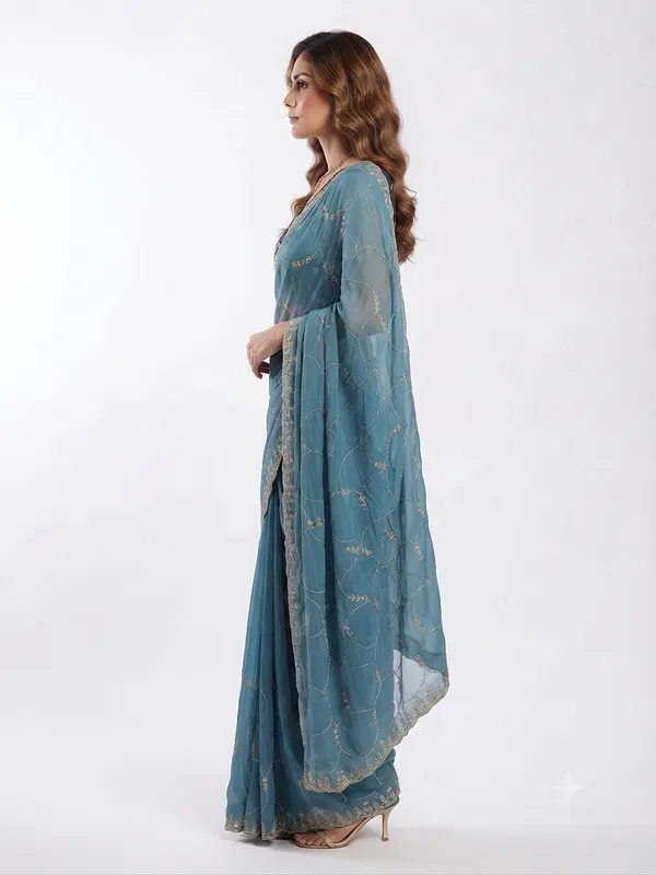 Blue_Sheer_Embroidered_Saree_for_Women