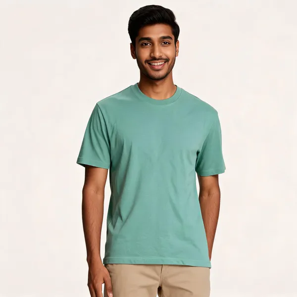 Teal_Cotton_Regular_Fit_T_Shirt_For_Men