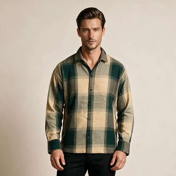 Emerald_Green_Flannel_Checks_Boxy_Fit_Shirt_For_Men