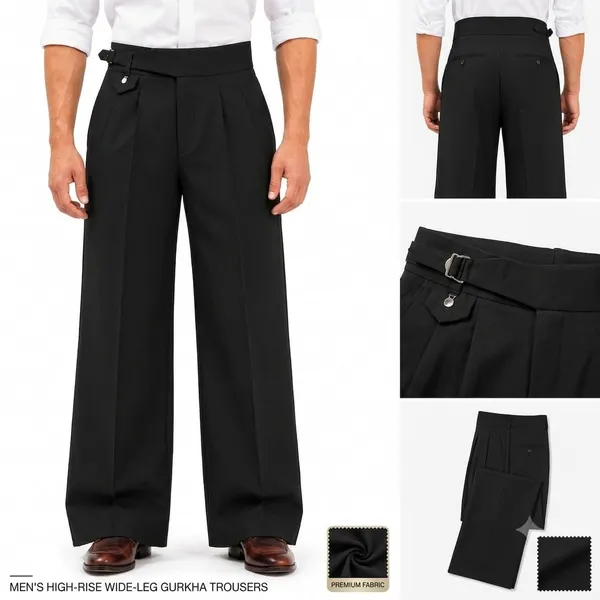 Black_Polyester_Wide_Leg_Gurkha_Formal_Trousers_For_Men