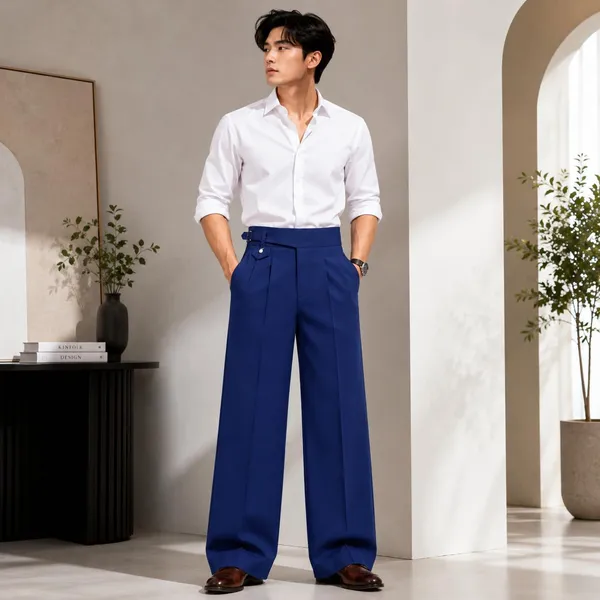 Blue_Polyester_Wide_Leg_Gurkha_Formal_Trousers_For_Men