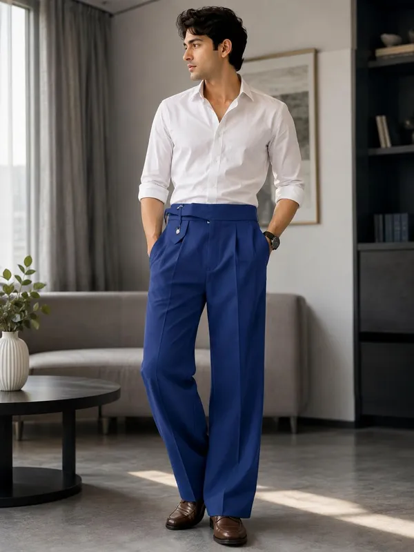 Blue_Polyester_Wide_Leg_Gurkha_Formal_Trousers_For_Men