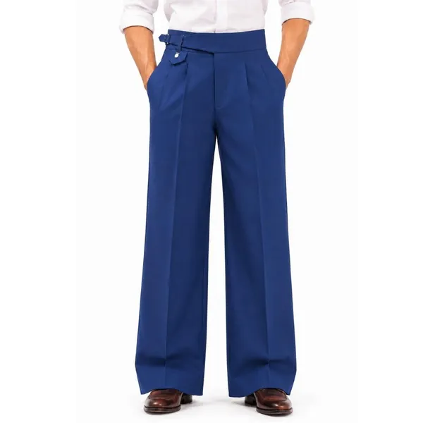 Blue_Polyester_Wide_Leg_Gurkha_Formal_Trousers_For_Men