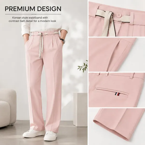Warm_Beige_Polyester_Wide_Leg_Drawstring_Trousers_For_Men