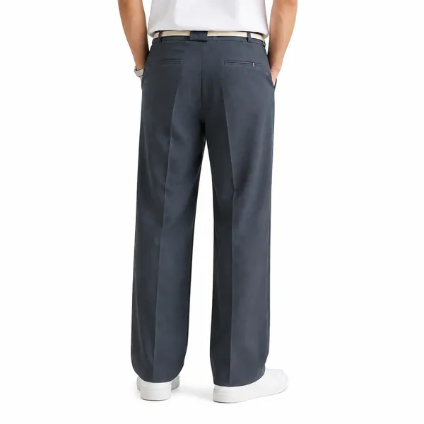Charcoal_Blue_Polyester_Wide_Leg_Drawstring_Trousers_For_Men