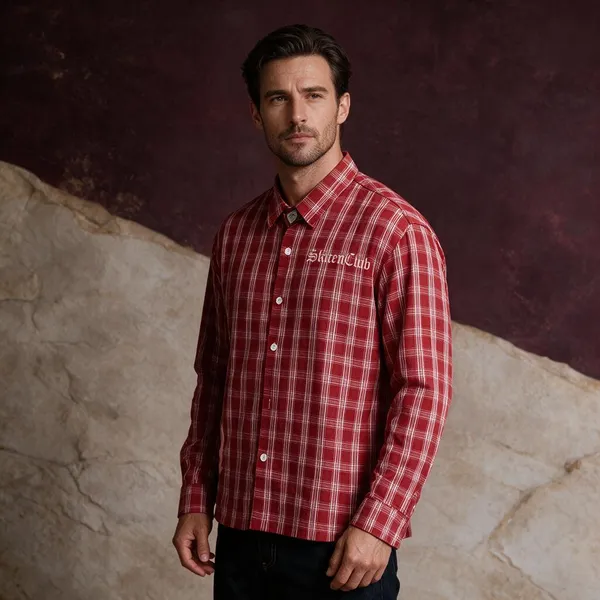 Red_Checked_Woven_Fabric_Regular_Fit_Shirt_For_Men
