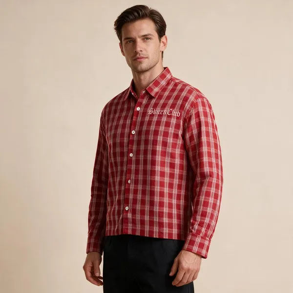 Red_Checked_Woven_Fabric_Regular_Fit_Shirt_For_Men