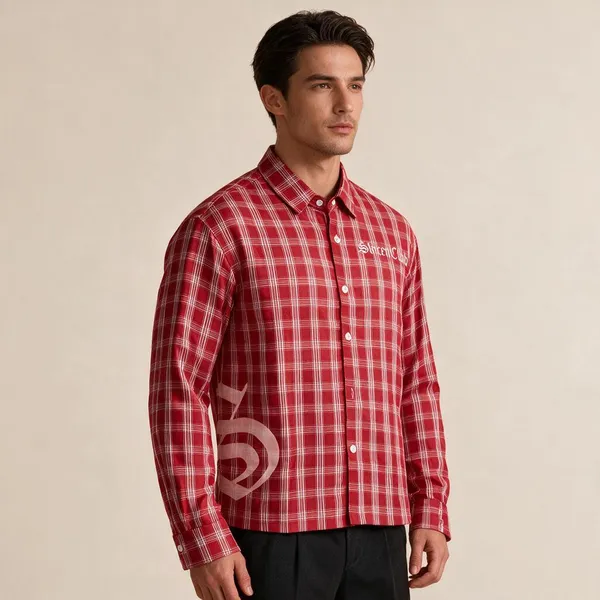 Red_Checked_Woven_Fabric_Regular_Fit_Shirt_For_Men