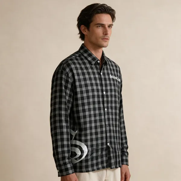 Black_Checked_Woven_Fabric_Regular_Fit_Shirt_For_Men