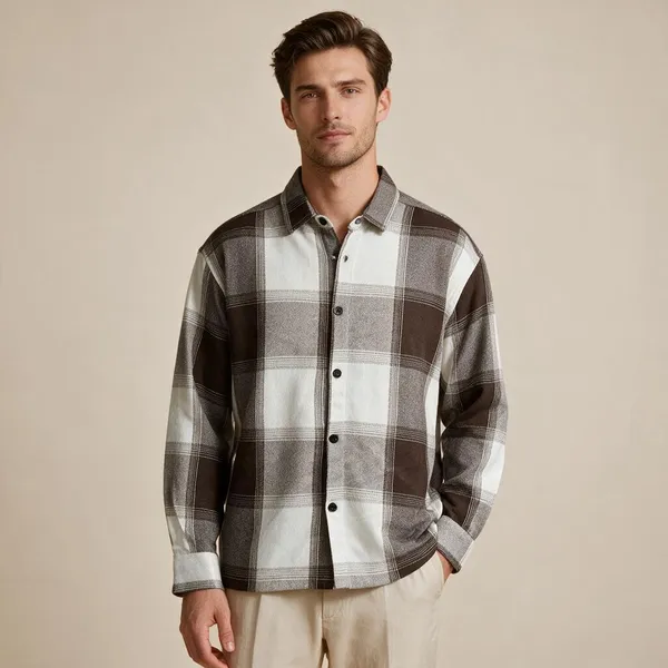 Dark_Brown_Flannel_Checks_Woven_Fabric_Boxy_Fit_Shirt_For_Men