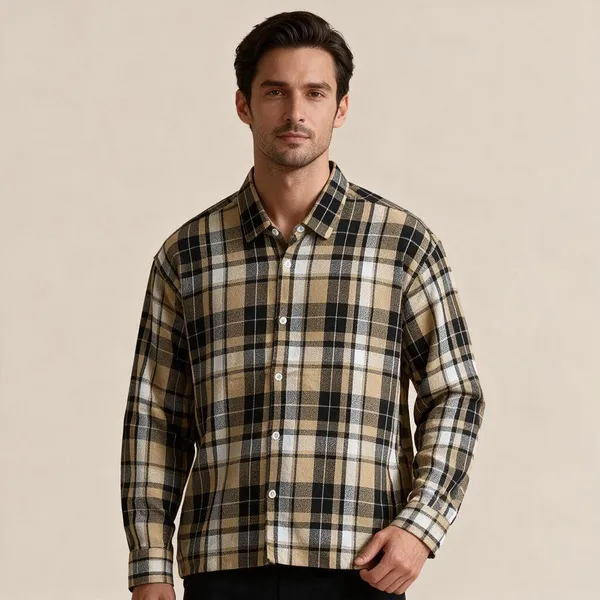 Beige_Black_Flannel_Checks_Woven_Fabric_Boxy_Fit_Shirt_For_Men