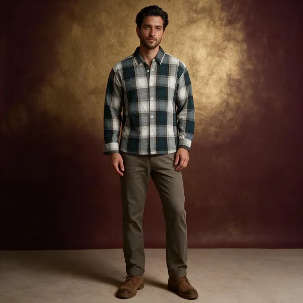 Deep_Blue_Green_Flannel_Checks_Woven_Fabric_Boxy_Fit_Shirt_For_Men
