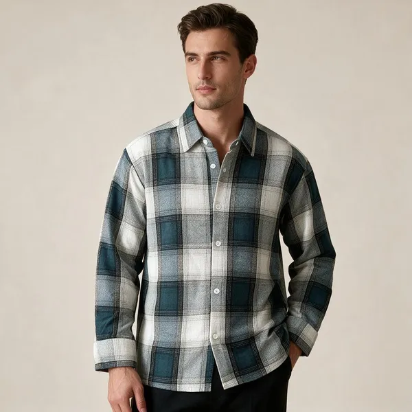 Deep_Blue_Green_Flannel_Checks_Woven_Fabric_Boxy_Fit_Shirt_For_Men
