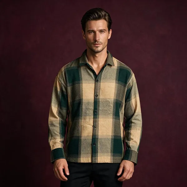 Emerald_Green_Flannel_Checks_Boxy_Fit_Shirt_For_Men