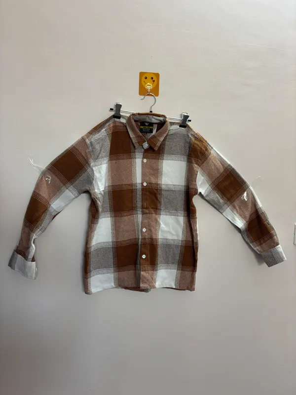 Brown_White_Flannel_Checks_Boxy_Fit_Shirt_For_Men