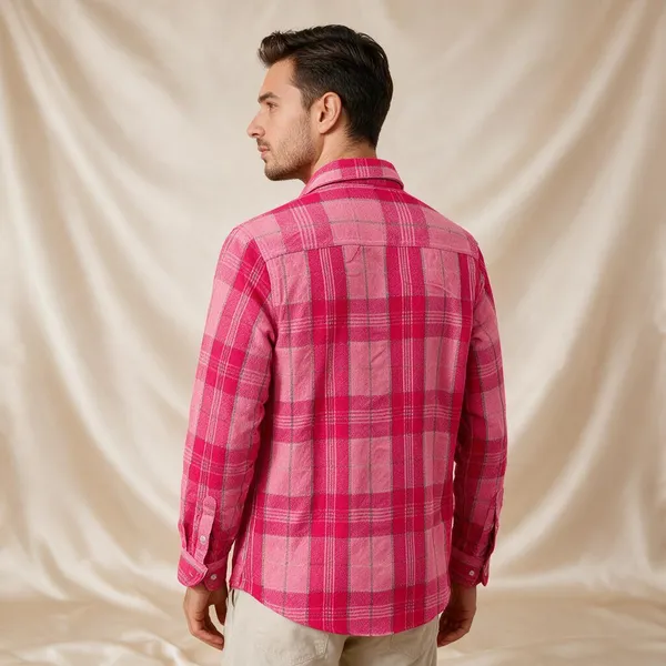 Pink_White_Flannel_Checks_Boxy_Fit_Shirt_For_Men