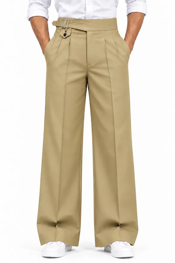 Fawn_Polyester_Wide_Leg_Gurkha_Formal_Trousers_For_Men