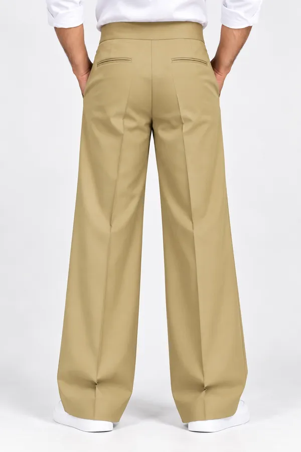 Fawn_Polyester_Wide_Leg_Gurkha_Formal_Trousers_For_Men