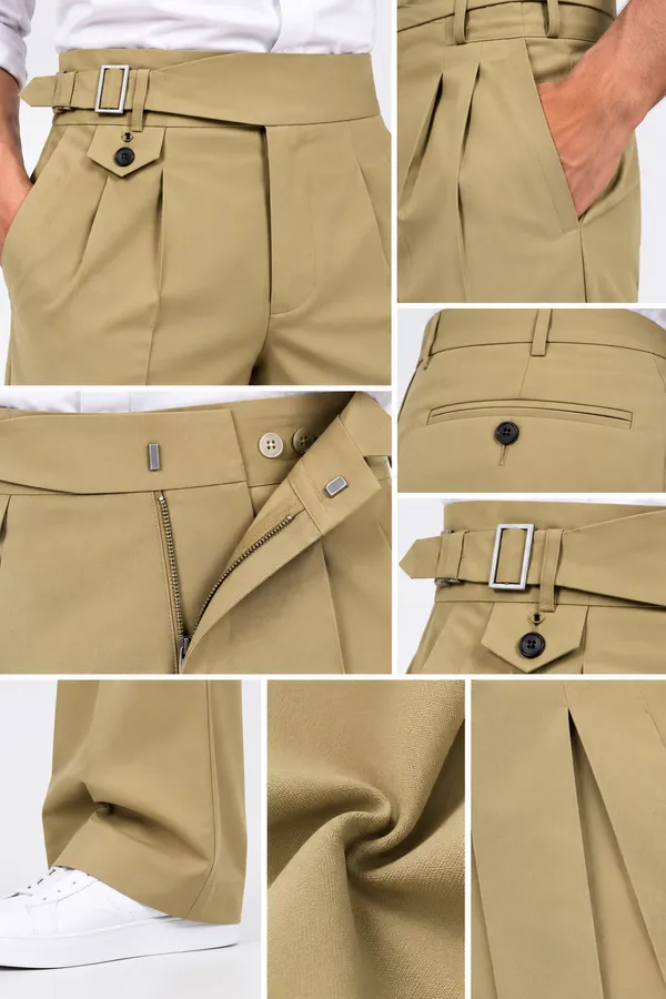 Fawn_Polyester_Wide_Leg_Gurkha_Formal_Trousers_For_Men