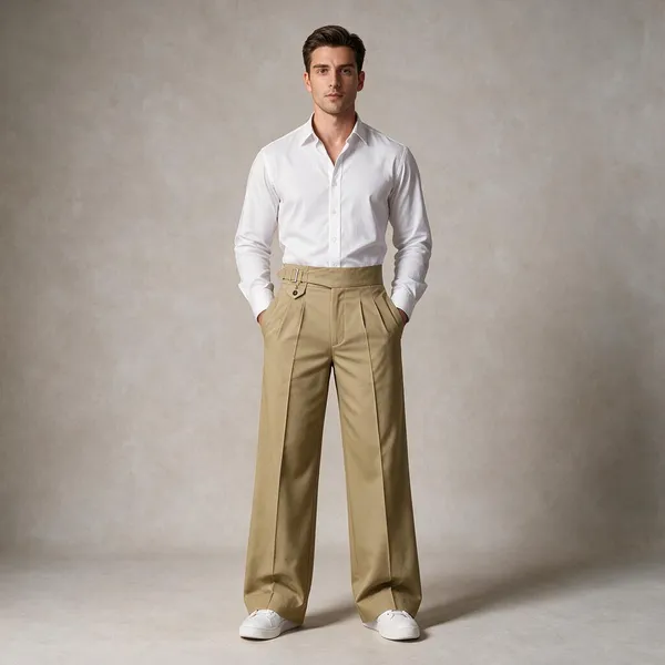 Fawn_Polyester_Wide_Leg_Gurkha_Formal_Trousers_For_Men