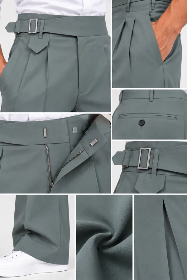 Sage_Green_Polyester_Wide_Leg_Gurkha_Formal_Trousers_For_Men