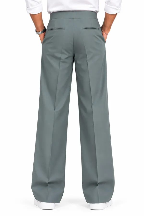 Sage_Green_Polyester_Wide_Leg_Gurkha_Formal_Trousers_For_Men