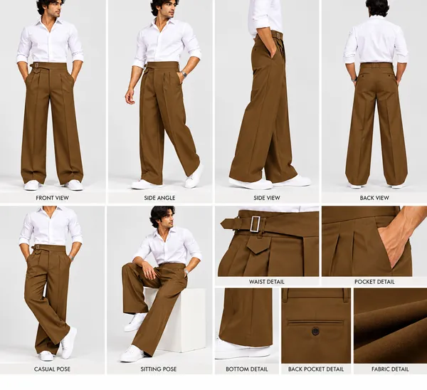 Chocolate_Polyester_Wide_Leg_Gurkha_Formal_Trousers_For_Men