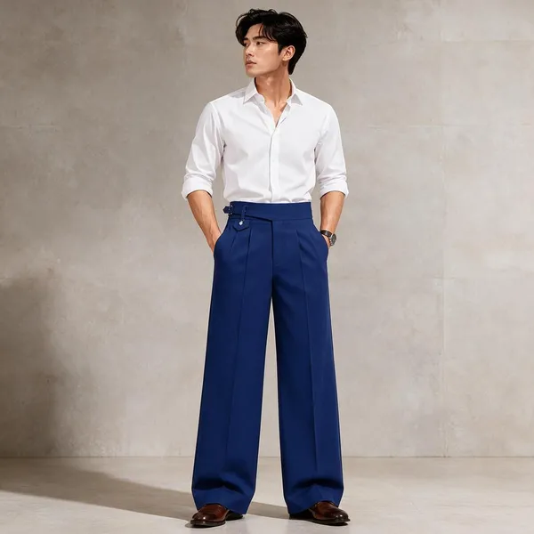 Blue_Polyester_Wide_Leg_Gurkha_Formal_Trousers_For_Men