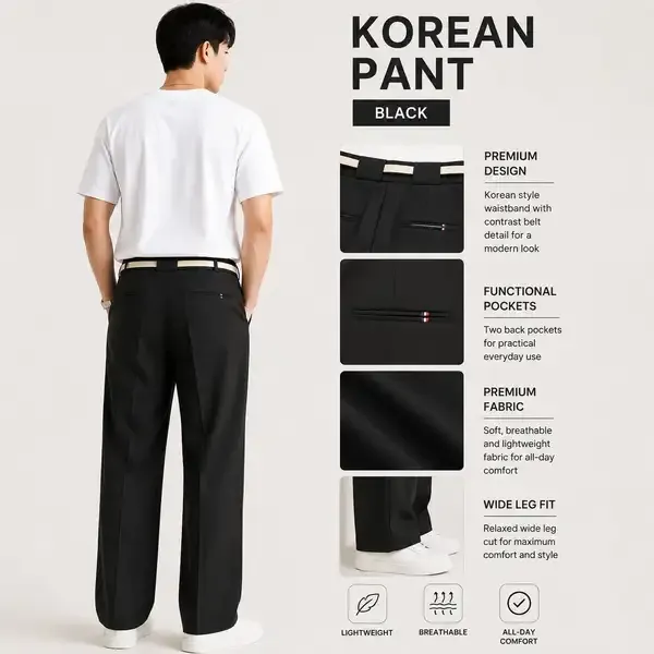 Black_And_Charcoal_Grey_Polyester_Wide_Leg_Drawstring_Trousers_For_Men_Pack_Of_2