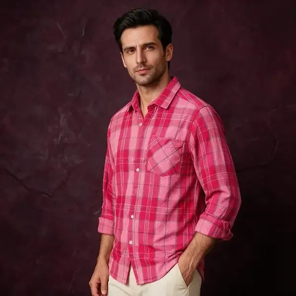 Pink_White_Flannel_Checks_Boxy_Fit_Shirt_For_Men