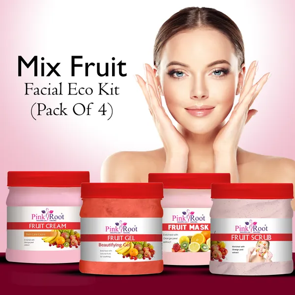 Pink_Root_Mix_Fruit_Eco_Facial_Kit_500gm_Pack_Of_4_For_Glowing_Skin_Tan_Removal_Whitening_Depigmentation_Oil_Control_Acne_Fairness