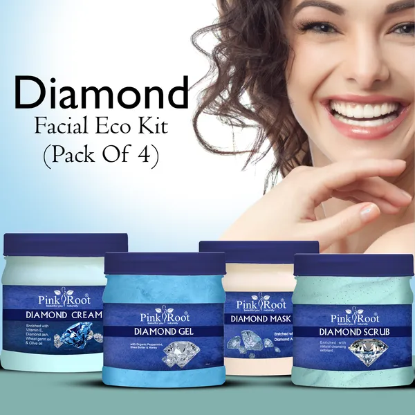 Pink_Root_Diamond_Eco_Facial_Kit_500gm_Pack_Of_4_Skin_Brightening_Ubtan_For_Glowing_Skin_Tan_Removal_Whitening_Depigmentation_Oil_Control_Acne_Fairness