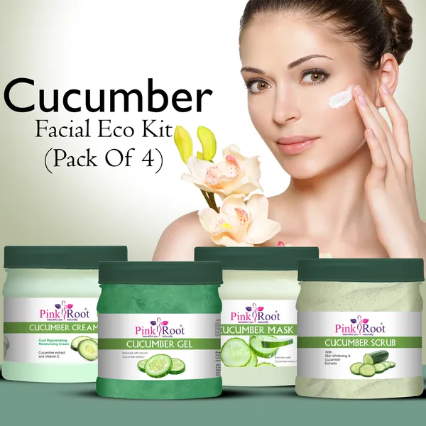 Pink_Root_Cucumber_Eco_Facial_Kit_500gm_Pack_Of_4_Anti_Acne_Pimples_Control_Tan_Removal_Dead_Skin_Removal_Nourishing_Moisturising_Skin