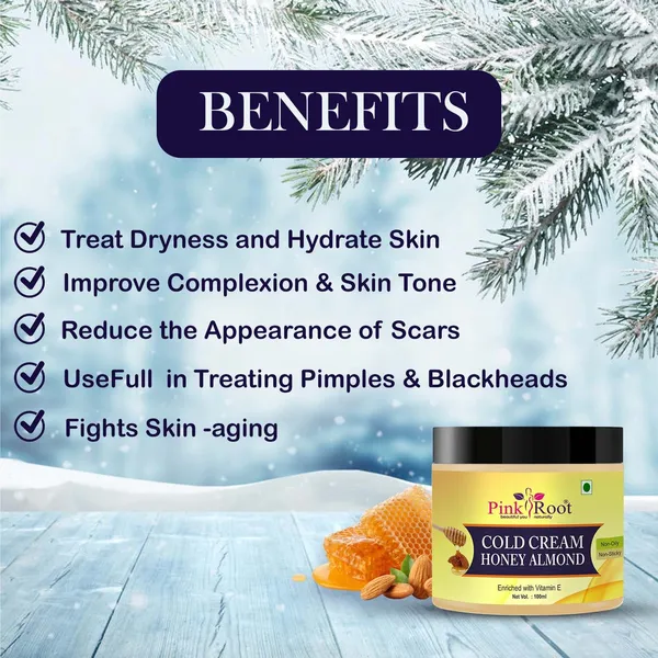 Pink_Root_Honey_Almond_Cold_Cream_100ml_Nourishes_Hydrates_Skin_Deeply_Moisturises_Skin