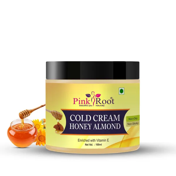 Pink_Root_Honey_Almond_Cold_Cream_100ml_Nourishes_Hydrates_Skin_Deeply_Moisturises_Skin