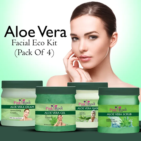 Pink_Root_Aloevera_Eco_Facial_Kit_500gm_Pack_Of_4_For_Anti_Acne_Pimples_Control_Tan_Removal_Dead_Skin_Removal_Nourishing_Moisturising_Skin