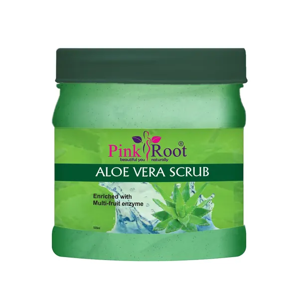 Pink_Root_Aloe_Vera_Scrub_Enriched_With_Multi_Fruit_Enzyme_Scrub_500_Ml_For_Acne_Scars_Glowing_Radiant_Skin_Treatment_Herbal_And_Ayurvedic