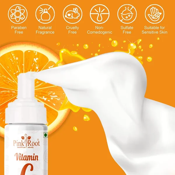 Pink_Root_Vitamin_C_Foaming_Face_Wash_150ml_For_Oil_Control_Hydration_Brightening_Pore_Cleansing_Detan_Pigmentation_Blemishes_Acne